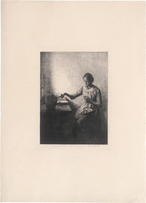Lot 5346, Auction  125, Ilsted, Peter, Eine junge Frau Pfifferlinge sortierend (Canthareller)