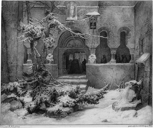 Lot 5384, Auction  125, Lessing, Carl Friedrich - nach, Klosterhof im Schnee