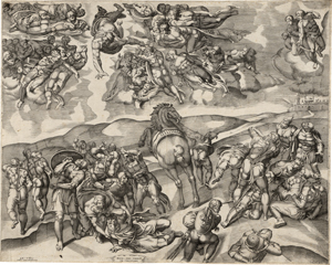 Lot 5477, Auction  125, Beatrizet, Nicolas, Die Bekehrung des Paulus