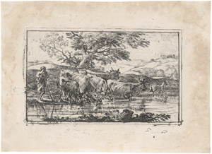 Lot 5615, Auction  125, Lorrain, Claude, Le troupeau à l'abreuvoir