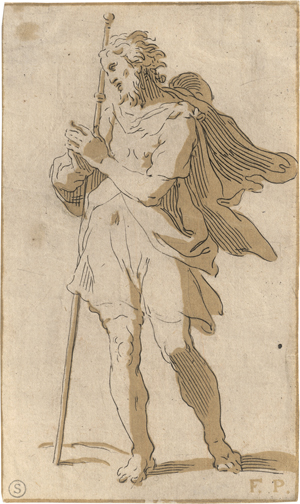Lot 5643, Auction  125, Parmigianino, Francesco, nach. Stehender Heiliger mit Pilgerstab