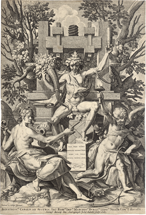 Lot 5685, Auction  125, Sadeler I, Johannes, Bacchus auf einem Holzfass sitzend