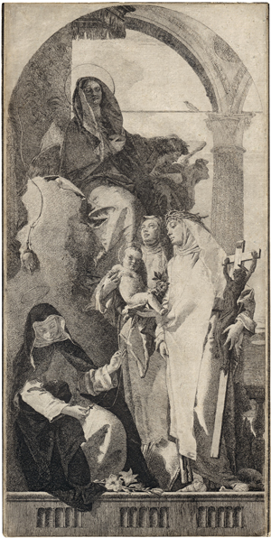 Lot 5702, Auction  125, Tiepolo, Giovanni Domenico, Die Jungfrau mit den hll. Katherina, Rosa und Agnes