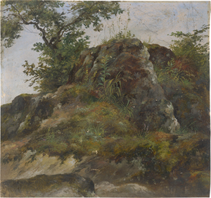 Lot 6045, Auction  125, Dresdener Schule, um 1830. Landschaftspartie mit Moosgrund und kleinen Felsen