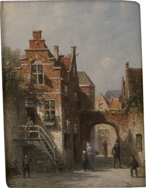 Lot 6069, Auction  125, Vertin, Petrus Gerardus, Holländische Straßenszene im Sommer. 