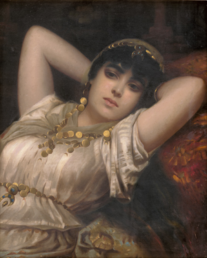 Lot 6186, Auction  125, Deutsch, um 1900. Ruhende Orientalin mit Goldschmuck