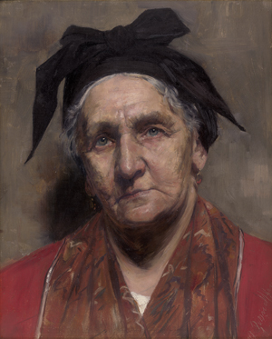 Lot 6195, Auction  125, Zwintscher, Oskar, Bildnis einer alten Frau mit Kopftuch