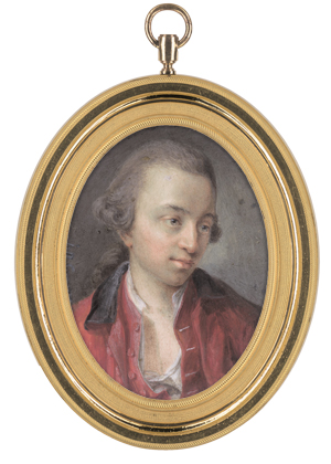 Lot 6319, Auction  125, Greuze, Jean-Baptiste - Umkreis, Miniatur Portrait eines zur Seite blickenden Jünglings in Rot