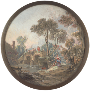 Lot 6320, Auction  125, van Blarenberghe, Louis-Nicolas - Umkreis, Idyllische Flußlandschaft mit Hirten