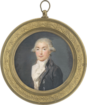 Lot 6362, Auction  125, Villers, Miniatur Portrait eines jungen Mannes in graubrauner Jacke 