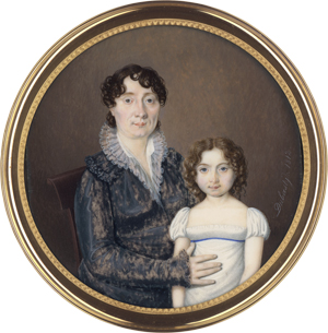 Lot 6377, Auction  125, Dubasty, Joseph, Miniatur Portrait einer Mutter mit ihrer Tochter