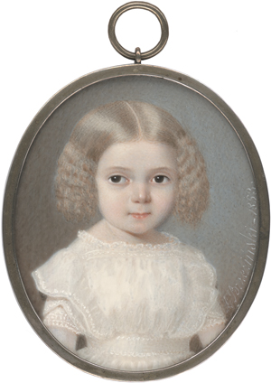 Lot 6399, Auction  125, Brzezinski, Léon, Miniatur Portrait eines blonden Mädchens in weißem Kleid