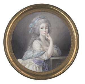 Lot 6433, Auction  125, Lesseur, Wincenty Fryderyk de - nach, Miniatur Portrait der Urszula Kaczkowska, auf ein Piedestal gelehnt