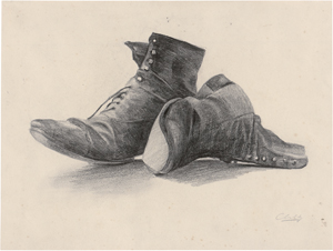 Lot 6565, Auction  125, Deutsch, um 1910. Lederne Schnürstiefel