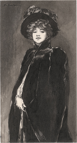 Lot 6566, Auction  125, Roybet, Ferdinand, Portrait der Malerin Juana Romani im schwarzen Cape