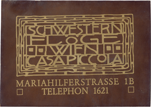 Lot 6574, Auction  125, Modesalon Schwestern Flöge, Werbeschild "Schwestern Flöge Modesalon"