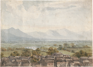 Lot 6850, Auction  125, Englisch, um 1840. Ansicht von Samassi auf Sardinien