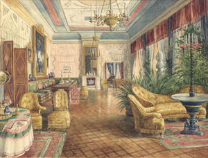 Lot 6864, Auction  125, Klose, Friedrich Wilhelm, Gartensalon in einem preußischen Schloss