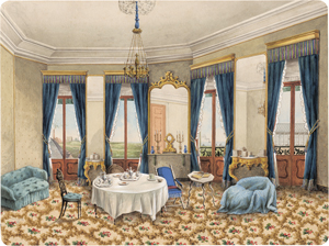 Lot 6878, Auction  125, Flämisch, 1866. Salon des Arztes Louis Verhaeghe in Ostende mit Blick auf die Küste