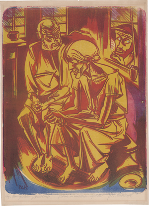 Lot 7113, Auction  125, Böckstiegel, Peter August, "Bauern im nächtlichen Gewitter"