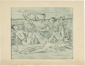 Lot 8114, Auction  125, Maetzel, Emil, Vier junge Männer am Strand