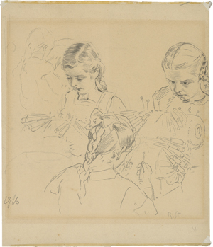 Lot 8174, Auction  125, Sterl, Robert Hermann, Mädchen bei der Handarbeit