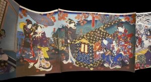 Los 653 - Ukiyo-e Leporello und Kunisada, Utagawa - Album mit 37 Ukiyo-e Farbholzschnitten in 23 Trypticha bzw. Dypticha - 4 - thumb