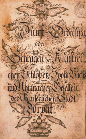 Lot 1041, Auction  126, Zunft-Ordnung, oder Schragen der Künstreichen Schlößer, Spohr-Büchs und Uhrmacher Gesellen 