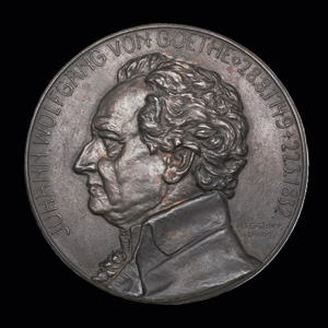 Lot 2040, Auction  126, Grützner, A. F. und Goethe, Johann Wolfgang von, Große Bronzegußplakette zum 100. Todestag