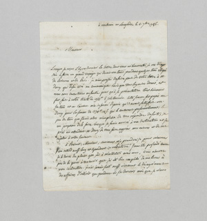 Lot 2566, Auction  126, Pourret, Pierre André, Brief an einen Fachkollegen. 1786.