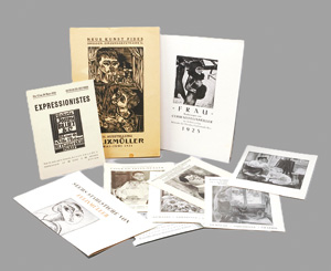 Lot 3111, Auction  126, Felixmüller, Conrad, Sammlung von Ephemera, Ausstellungseinladungen u. a. 1921-1927