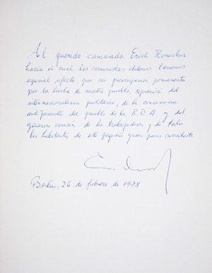 Lot 3322, Auction  126, Neruda, Pablo, Canto General. Mexico City 1950. - 500 Exemplare. - Exemplar mit Widmung von Luis Corvalán an Erich Honecker