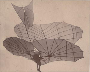 Lot 4065, Auction  126, Lilienthal, Otto, Otto Lilienthal flying his gliding plane "Großer Doppeldecker"