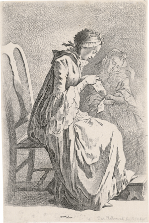 Lot 5278, Auction  126, Chodowiecki, Daniel Nikolaus, Die beiden sitzenden Damen (Demoiselle Quantin und die Gattin des Künstlers)