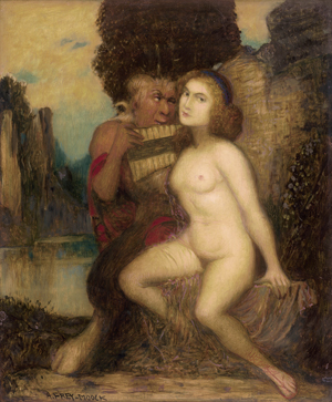 Lot 6188, Auction  126, Frey-Moock, Adolf, "Liebeserwachen" - Pan und Nymphe