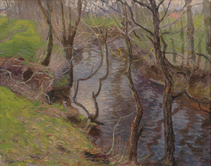 Los 6210 - Kalpokas, Petras - Baumbestandener Bachlauf im Vorfrühling - 0 - thumb