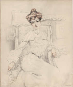Lot 6723, Auction  126, Helleu, Paul César - Umkreis, Elegante Dame im Lehnsessel