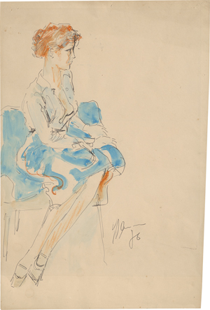 Lot 8142, Auction  126, Klamann, Kurt, Frau mit geöffneter Bluse