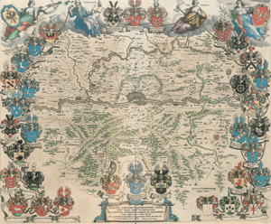 Lot 209, Auction  127, Blaeu, Cornelius und Blaeu, Johannes, Novam Hanc Territorii Francofurtensis Tabulam. Klorierte Kupferstichkarte