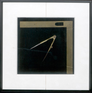 Lot 434, Auction  127, Winkelmass und Zirkel, Geschmiedetes, teils graviertes massives Messing. Gerahmt