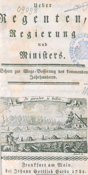 Lot 535, Auction  127, Moser, Friedrich Carl von, Ueber Regenten, Regierung und Ministers