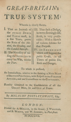 Los 537 - Postlethwayt, Malachy - Great-Britain's True System - 1 - thumb
