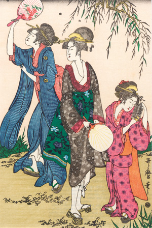 Los 604 - Bijin-ga - Konvolut von 5 Darstellungen schöner Frauen. Nachdrucke von Ukiyo-e Farbholzschnitten verschiedener Künstler.  - 2 - thumb