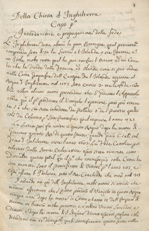 Lot 1043, Auction  127, Costanza, Lorenzo, "Storia della Chiesa di Inghilterra". Italienische Handschrift auf Papier. 
