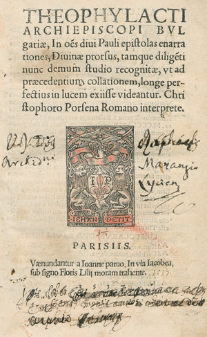 Lot 1204, Auction  127, Theophylactus de Achrida, In omnes D. Pauli epistolas enarrationes