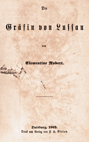 Lot 2137, Auction  127, Robert, Clementine, Die Gräfin von Lussan