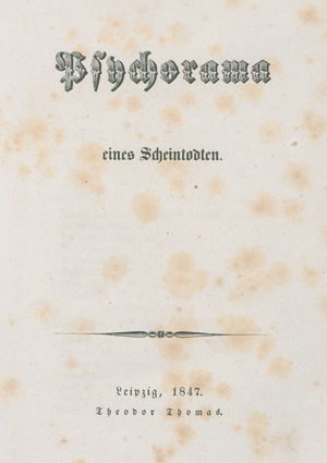Lot 2160, Auction  127, Stolberg-Stolberg, Luise zu, Psychorama eines Scheintodten