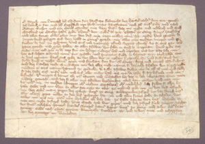 Lot 2578, Auction  127, Altötting, Pergamenturkunde zur Übereignung eines Stück Landes. 1424 