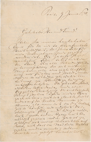Wagner, Richard, Ausführlicher Brief über "Tristan und Isolde". 1860
