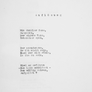 Lot 3193, Auction  127, Kraft, Werner, Gedichte. 1928. - Vervielfältigtes Typoskript 3 Exemplare. Mit Widmung